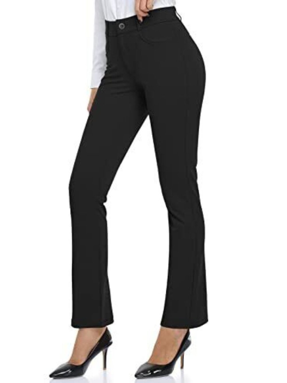 Women comfortable Dress Pants Yoga Work Office Business Casual Stretchy Black
